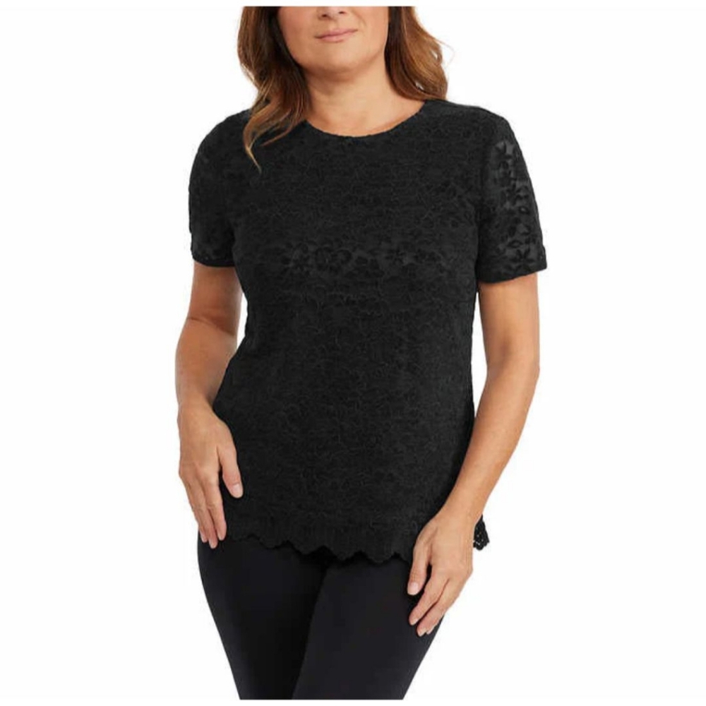 Teddi Rose Black Floral Blouse | Like New | Size XL